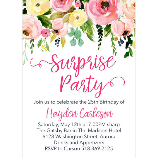 Spring Peonies Surprise Invitations